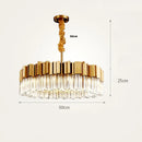 GobekUsa Golden Stainless Steel Crystal Chandelier for Elegant Foyer Lighting