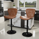 Counter Height Swivel Bar Stools with Backrest, Faux Leather & Iron Frame (Set of 2)