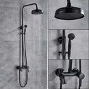 GobekUsa Brass Rainfall Shower Faucet Single Handle Mixer Tap Wall Mount Bathroom Set