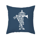 GobekUsa Blue Letter Pillowcase Solid Color Fleece Sofa Cushion, 45x45CM