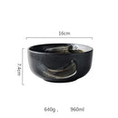GobekUsa Black Ceramic Sushi Plate and Rice Bowl Set