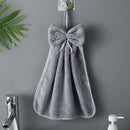 GobekUsa Bowknot Coral Velvet Microfiber Hand Towels: Soft, Quick Dry, Absorbent Cleaning Cloth