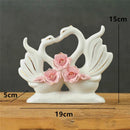 GobekUsa Elegant Swan Sculpture Figurines Pair for Home Décor & Wedding Gift