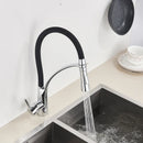 GobekUsa Black Hose Kitchen Faucet with Single Handle and Pull Down Sprayer