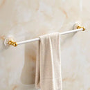 GobekUsa Bathroom Accessories Set: Shelf, Towel Rack, Paper Holder, Toilet Brush Holder, Towel Hanger, Hooks