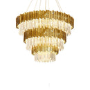 GobekUsa Art Deco Crystal LED Chandelier - 4 Tier Gold Silver Designer Lighting