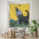 GobekUsa Black Cat Tarot Tapestry: Psychedelic Hippie Wall Hanging Room Decor