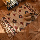 GobekUsa Bohemian Tassel Rug - Retro Hand Woven Carpet for Home Decor