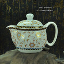 GobekUsa Ceramic Kung Fu Teapot with Dragon Design 350ml - Handmade Porcelain Tea Pot