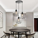 GobekUsa Diamond Cage Wrought Iron Pendant Light for Dining Room and Kitchen Island