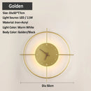 GobekUsa Golden Clock LED Wall Lamp 11W for Home Living Room Bedroom Decor