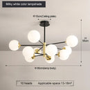 GobekUsa Glass Ball LED Chandelier: Retro Round Wrought Iron Indoor Lighting for Kitchen, Living Room, Farmhouse
