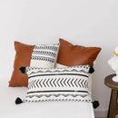 GobekUsa Brown Faux Leather Cotton Cushion Cover 45x45cm/35x50cm Modern Design