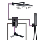 GobekUsa Black Bronze Shower Faucet Set with Rainfall Mixer Tap & 2-ways Valve