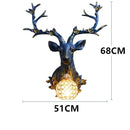 GobekUsa Antler Wall Lamp Deer Head Wall Light Resin Deer Decor Wall Sconce