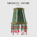 GobekUsa Bohemia Style Emerald Green Cloth Lampshade with Tassels