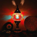 GobekUsa Colorful Mosaic Table Lamp, Handmade Stained Glass Lampshade