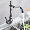 GobekUsa Bronze Black Kitchen Sink Faucet 360 Rotate Single Handle Hot Cold Water Mixer