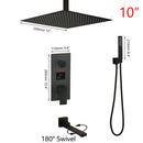 GobekUsa Black Digital Shower Faucet, Matte Black Finish, Thermostatic Temperature Display