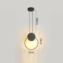 GobekUsa Black Ring Pendant Lamp Dimmable LED Ceiling Hanging Light
