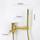 GobekUsa Brushed Gold Bathtub Shower Set, Wall Mounted Rotatable Faucet Industries