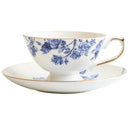 GobekUsa Bone China Tea Cup Set, Flowers Teacup & Snack Dish for Office Drinkware