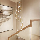 GobekUsa LED Ring Chandelier Stair Chandelier Rotating Kitchen Hanging Lamp, Modern Villa Decor Lighting