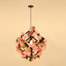GobekUsa Green Plants Cherry Blossoms Chandelier, Elegant Pendant Lamp for Bar and Restaurant