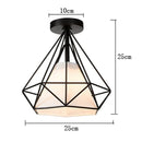 GobekUsa Iron Cage Ceiling Light Modern Nordic Retro Black Loft E27 Home Lighting