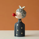 GobekUsa Bubble Girl Resin Figurines: Modern Sweet Young Girl Decor for Home, Weddings, Birthdays