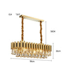 GobekUsa Golden Stainless Steel Crystal Chandelier | LED Round Oval Lustre Fixture