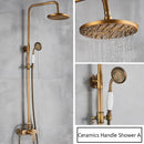 GobekUsa Antique Brass Shower Set Single Handle Wall Mount Rainfall Mixer Faucet