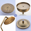 GobekUsa Antique Brass Shower Faucet Set with 8'' Rainfall Head & Swivel Spray