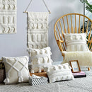 GobekUsa Ivory Tufted Tassel Cushion Cover - Netural Boho Style for Home Decor