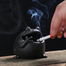 GobekUsa Cute Big Belly Frog Cartoon Ceramic Ashtray Decor Gift for Boyfriend