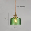 GobekUsa Green Glass LED Chandelier: Minimalist Brass Hanging Lights