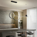 GobekUsa Linear Ring Chandelier | LED Kitchen Island Dining Room Lighting Fixtures