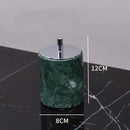 GobekUsa Dark Green Marble Bathroom Set - Nordic Light Luxury Tray Toothbrush Holder Soap Dispenser Kit