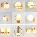 GobekUsa Glass Shade Gold Wall Lamp for Bedroom Loft Design, Up Down Iron LED Wall Lights