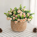 GobekUsa 5-Fork 11 Roses Bouquet for Home Decor – Small Fresh Korean Style Simulation