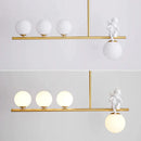 GobekUsa Glass Bubble Pendant Light with LED lamp - Angel Candle Holder Statues