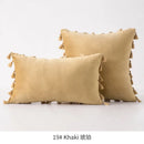 GobekUsa Fringed Tassel Velvet Pillowcase 50x50cm/30x50cm in Popular Light Colors