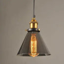 GobekUsa Smoky Grey Glass Pendant Lamp: Nordic Hanging Light Fixture in Amber Glass