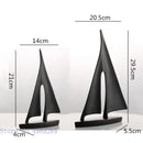 GobekUsa Abstract Resin Sailboat Ferry Triangle Ornament - Golden Home Decor Craft