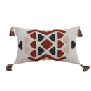 GobekUsa Boho Style Embroidered Pillow Cover with Tassels for Living Room & Bedroom