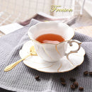 GobekUsa Gold Wave Bone China Tea Cup Set 200ml High-grade Porcelain Drinkware