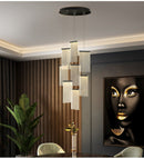 12 Lights -Luxury modern LED chandelier for staircase, lobby, living room, stairwell