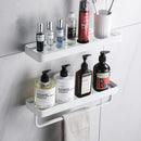 GobekUsa Glass Corner Shelf with Bar for Bath and Kitchen Storage
