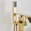GobekUsa Gold Freestanding Bathtub Faucet with Handshower