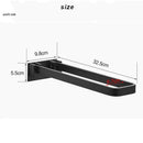 GobekUsa Black Aluminum Bathroom Towel Rack - Single Layer Wall Mounted Towel Bar